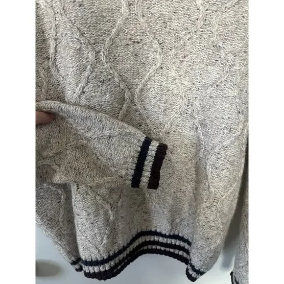 Northern Reflections Men’s Beige Wool Blend Knit Sweater Cozy Size M - Picture 5 of 7